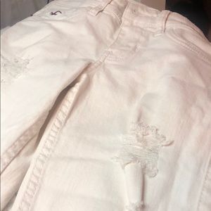 Hollister - white ripped skinny jeans